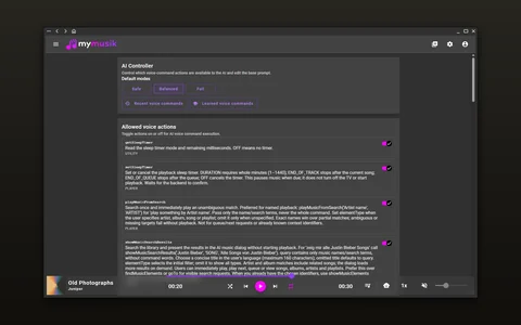 AI controller with allowed actions and permission presets