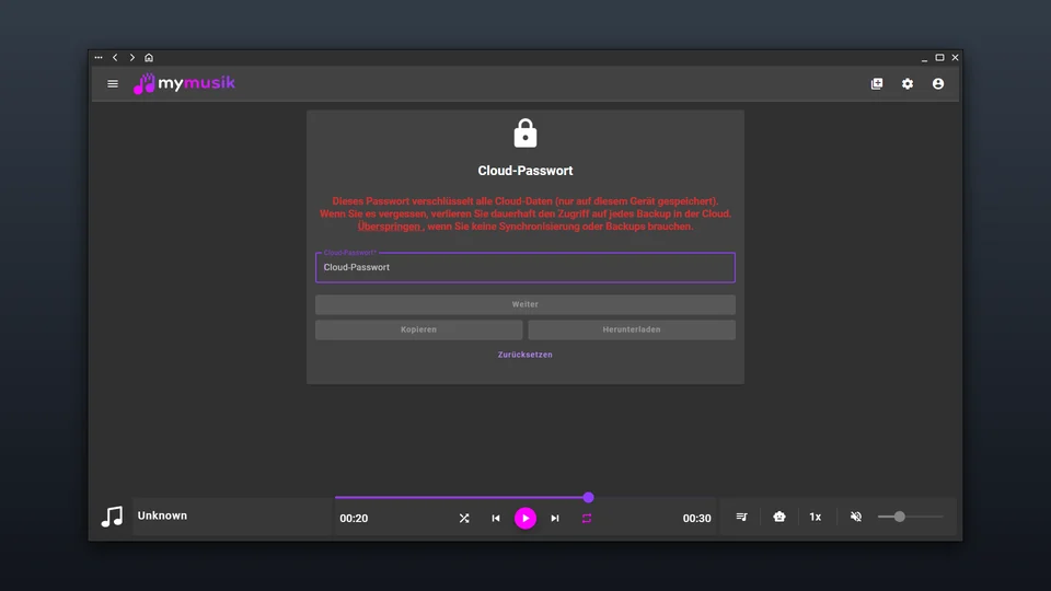 Cloud Password on desktop