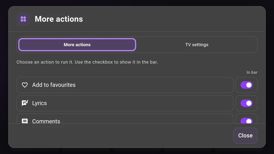 More actions