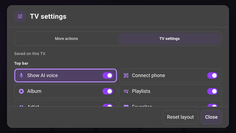 TV settings