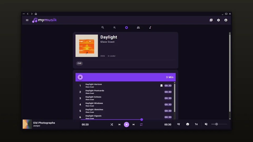 Violet theme in dark mode