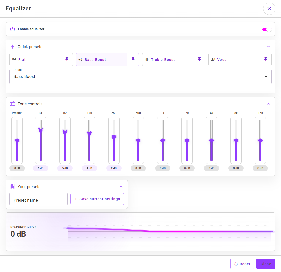 Current MyMusik ten-band equalizer.